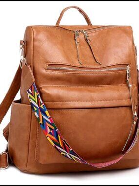 PU Leather Fashion Backpack Purse Convertible Shoulder Bag Travel Work
